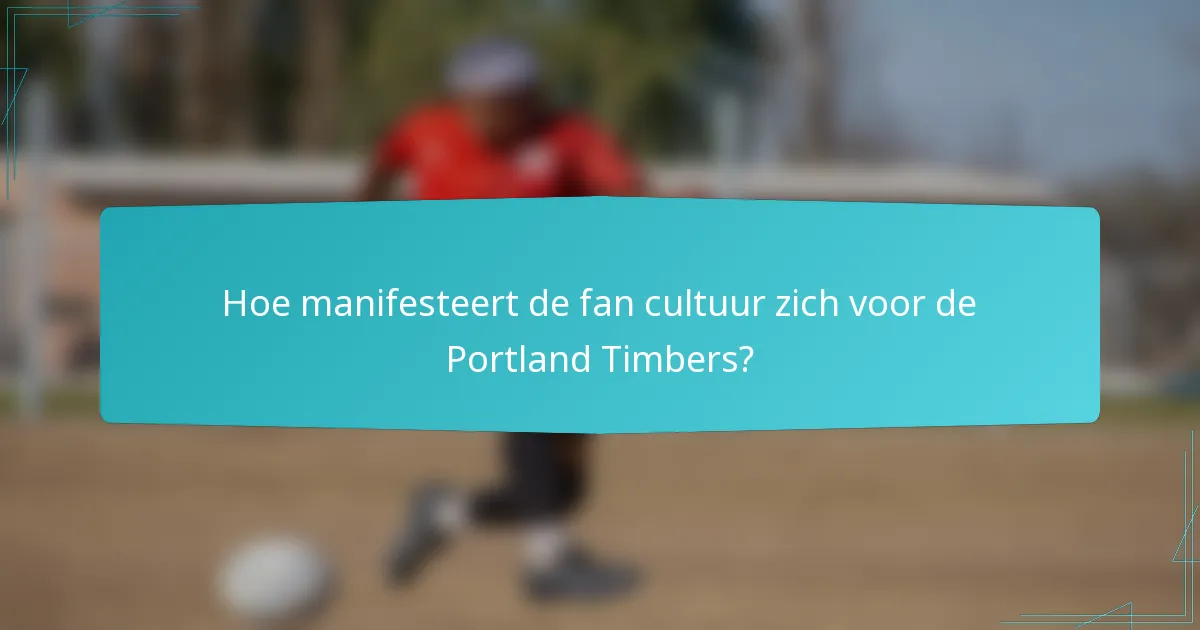 Hoe manifesteert de fan cultuur zich voor de Portland Timbers?