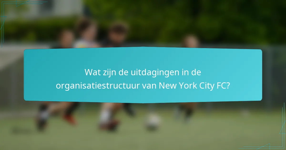 Wat zijn de uitdagingen in de organisatiestructuur van New York City FC?
